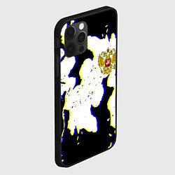 Чехол для iPhone 12 Pro Max Россия герб глитч, цвет: 3D-черный — фото 2