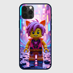 Чехол для iPhone 12 Pro Max Роблокс с фиолетовыми волосами, цвет: 3D-черный