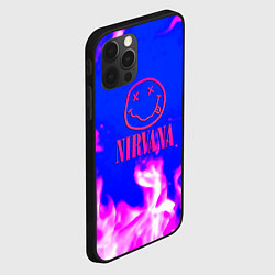 Чехол для iPhone 12 Pro Max Nirvana neon flame, цвет: 3D-черный — фото 2