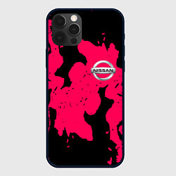 Чехол для iPhone 12 Pro Max Nissan fire pink, цвет: 3D-черный