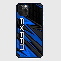 Чехол для iPhone 12 Pro Max Exeed - синяя абстракция, цвет: 3D-черный