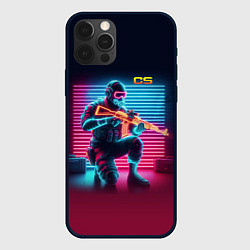 Чехол для iPhone 12 Pro Max Counter Strike - neon glow fantasy, цвет: 3D-черный