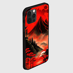 Чехол для iPhone 12 Pro Max Япония природа в красном цвете, цвет: 3D-черный — фото 2
