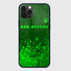 Чехол для iPhone 12 Pro Max AEK Athens - green gradient посередине, цвет: 3D-черный