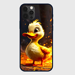 Чехол для iPhone 12 Pro Max Утенок в огне, цвет: 3D-черный