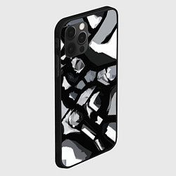 Чехол для iPhone 12 Pro Max Чёрно-серая абстракция, цвет: 3D-черный — фото 2