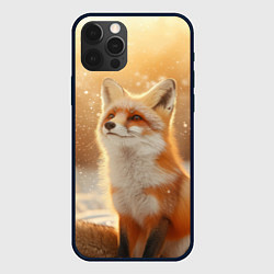 Чехол iPhone 12 Pro Max Лисица в снежном лесу