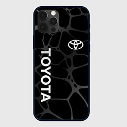 Чехол для iPhone 12 Pro Max Toyota - монохромный аква, цвет: 3D-черный