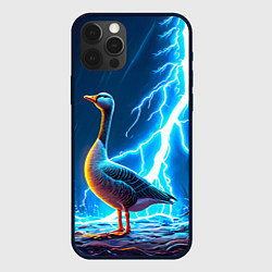 Чехол iPhone 12 Pro Max Гусь и разряд молнии