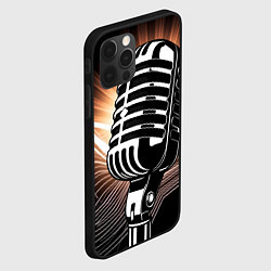 Чехол для iPhone 12 Pro Max Микрофон и звуковые волны, цвет: 3D-черный — фото 2