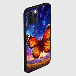 Чехол для iPhone 12 Pro Max Бабочка в космосе, цвет: 3D-черный — фото 2