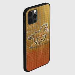 Чехол для iPhone 12 Pro Max Конь на тетрадном листе, цвет: 3D-черный — фото 2
