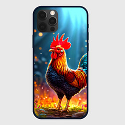 Чехол для iPhone 12 Pro Max Блестящий петух, цвет: 3D-черный