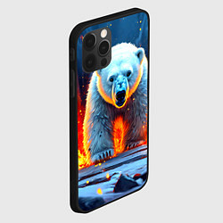 Чехол для iPhone 12 Pro Max Белый медведь в огне, цвет: 3D-черный — фото 2