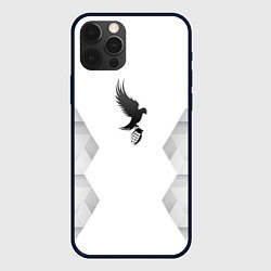 Чехол для iPhone 12 Pro Max Hollywood Undead white poly, цвет: 3D-черный