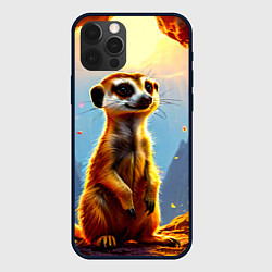Чехол для iPhone 12 Pro Max Сурикат в огне, цвет: 3D-черный