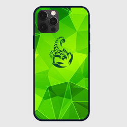 Чехол для iPhone 12 Pro Max Scorpions green poly, цвет: 3D-черный