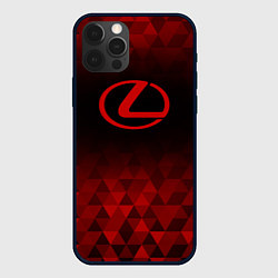 Чехол для iPhone 12 Pro Max Lexus red poly, цвет: 3D-черный