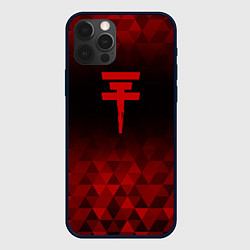 Чехол для iPhone 12 Pro Max Tokio Hotel red poly, цвет: 3D-черный