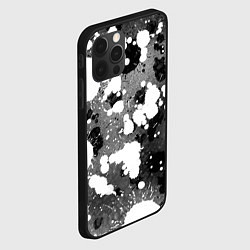 Чехол для iPhone 12 Pro Max Абстракция - white spots on a gray background, цвет: 3D-черный — фото 2