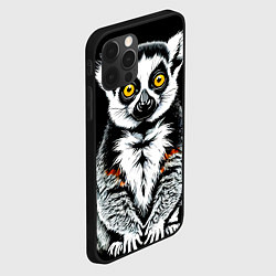 Чехол для iPhone 12 Pro Max Лемур на черном, цвет: 3D-черный — фото 2