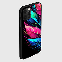 Чехол для iPhone 12 Pro Max Букет из цветных перьев - неон, цвет: 3D-черный — фото 2