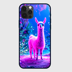 Чехол iPhone 12 Pro Max Лама в розовом