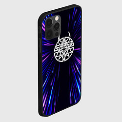 Чехол для iPhone 12 Pro Max Disturbed neon energy, цвет: 3D-черный — фото 2