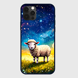 Чехол для iPhone 12 Pro Max Овечка и звездное небо, цвет: 3D-черный
