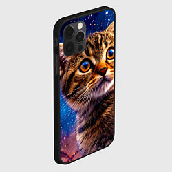 Чехол для iPhone 12 Pro Max Шотландская прямоухая кошка в космосе, цвет: 3D-черный — фото 2