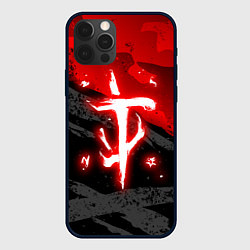 Чехол для iPhone 12 Pro Max Doom - neon red, цвет: 3D-черный