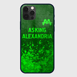 Чехол для iPhone 12 Pro Max Asking Alexandria - green gradient посередине, цвет: 3D-черный