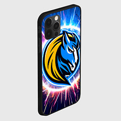 Чехол для iPhone 12 Pro Max Даллас Маверикс логотип в искрах, цвет: 3D-черный — фото 2