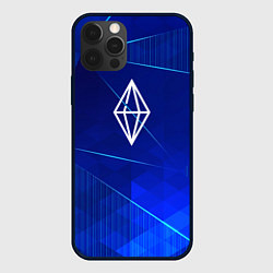 Чехол для iPhone 12 Pro Max The Sims blue poly, цвет: 3D-черный