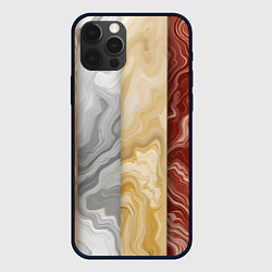 Чехол для iPhone 12 Pro Max Мрамор и дерево, цвет: 3D-черный
