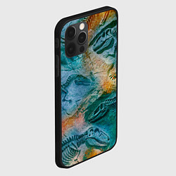 Чехол для iPhone 12 Pro Max Окаменелые динозавры, тропический зеленый, цвет: 3D-черный — фото 2