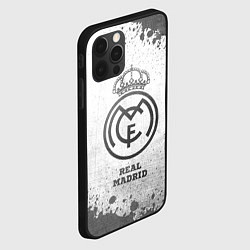 Чехол для iPhone 12 Pro Max Real Madrid - white gradient, цвет: 3D-черный — фото 2