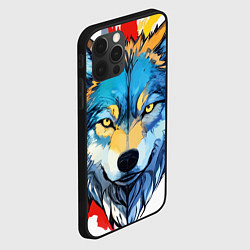 Чехол для iPhone 12 Pro Max Волк яркий арт, цвет: 3D-черный — фото 2