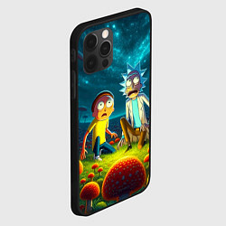 Чехол для iPhone 12 Pro Max Rick and Morty on the fly agaric planet, цвет: 3D-черный — фото 2