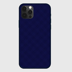 Чехол для iPhone 12 Pro Max Тёмный синий однотонный текстура, цвет: 3D-черный