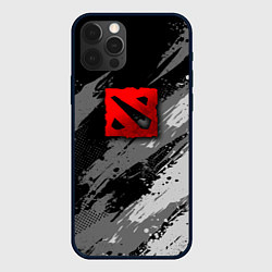 Чехол для iPhone 12 Pro Max Dota 2 - монохромный серый, цвет: 3D-черный