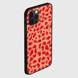 Чехол для iPhone 12 Pro Max Сердца любви, цвет: 3D-черный — фото 2