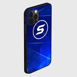 Чехол для iPhone 12 Pro Max Skillet blue poly, цвет: 3D-черный — фото 2