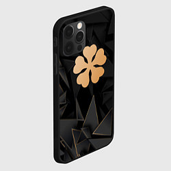 Чехол для iPhone 12 Pro Max Black Clover golden poly, цвет: 3D-черный — фото 2