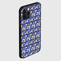 Чехол для iPhone 12 Pro Max Киберпанк шестиугольники синие, цвет: 3D-черный — фото 2