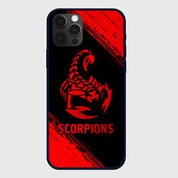 Чехол для iPhone 12 Pro Max Scorpions - red gradient, цвет: 3D-черный