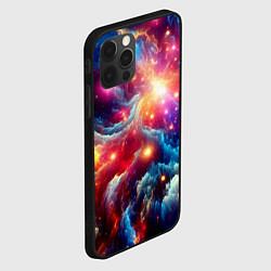 Чехол для iPhone 12 Pro Max Colorfull neon space clouds - ai art fantasy, цвет: 3D-черный — фото 2