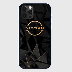 Чехол для iPhone 12 Pro Max Nissan golden poly, цвет: 3D-черный