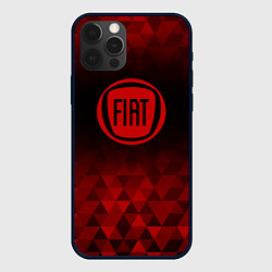 Чехол для iPhone 12 Pro Max Fiat red poly, цвет: 3D-черный
