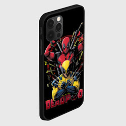Чехол для iPhone 12 Pro Max Дэдпул и Россомаха в позе, цвет: 3D-черный — фото 2
